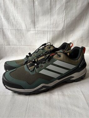 Adidas TERREX Skychaser Hiking Trail Shoes Olive Grey Black Men's Size 14 JH6386